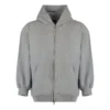 Sweats à capuche zippés en jersey de coton vieilli « Grey » 744454TOVV91241