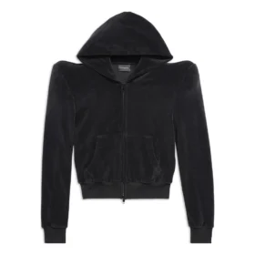 Sweats à capuche zippés à encolure ronde « Black » 767880TNV611000