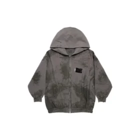 Sweats à capuche zippés Gaffer Heavy Washed, coupe ajustée « Gris » 720424TNVK51227