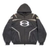Sweats à capuche zippés oversize Unity Sports Icon Biker « Noir Blanc » 790359TQVM21070