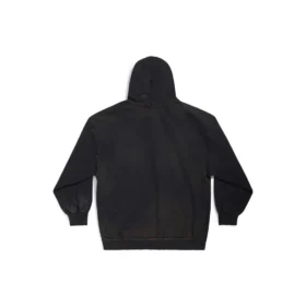 Sweats à capuche zippés Paris, coupe ajustée « Black Faded » 744454TOVI41055