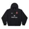 Sweats à capuche zippés Paris Soccer, coupe moyenne « Noir Blanc » 744457TPVS61070