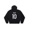 Sweats à capuche zippés Paris Soccer, coupe moyenne « Noir Blanc » 744457TPVS61070