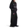 Sweats à capuche zippés Paris Soccer, coupe moyenne « Noir Blanc » 744457TPVS61070
