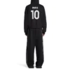 Sweats à capuche zippés Paris Soccer, coupe moyenne « Noir Blanc » 744457TPVS61070