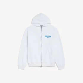 Sweats à capuche zippés pour femme, motif esquissé, blanc