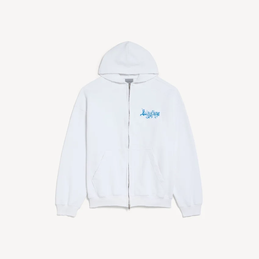 Sweats à capuche zippés pour femme, motif esquissé, blanc Sweats à capuche zippés pour femme, motif esquissé, blanc