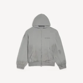 Sweats à capuche zippés pour homme Balenciaga, coupe classique, en gris Balenciaga
