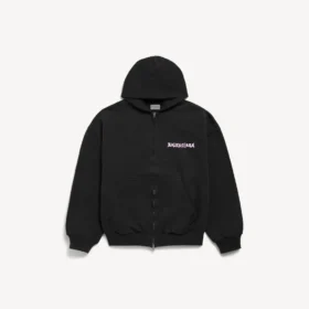 Sweats à capuche zippés pour homme « DIY Balenciaga Back » à coupe classique, en noir