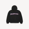 Sweats à capuche zippés pour homme « DIY Balenciaga Back » à coupe classique, en noir