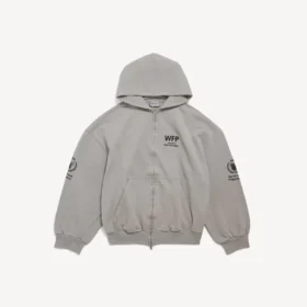 Sweats à capuche zippés WFP pour homme, coupe régulière, gris Balenciaga