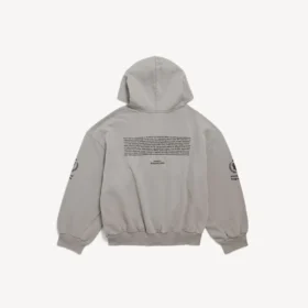 Sweats à capuche zippés WFP pour homme, coupe régulière, gris Balenciaga