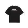 T-shirt ample à manches courtes avec impression sur le devant, noir 620941TIV741070