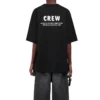 T-shirt ample à manches courtes avec impression sur le devant, noir 620941TIV741070