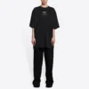 T-shirt ample à manches courtes en maille FW21, noir 651795TJV900107