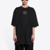 T-shirt ample à manches courtes en maille FW21, noir 651795TJV900107