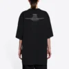T-shirt ample à manches courtes en maille FW21, noir 651795TJV900107