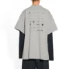 T-shirt Archives Logos Oversized « Gris clair » 712398TNVQ71342