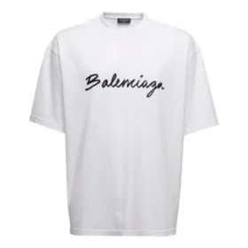 T-shirt avec logo script « Blanc/Noir » 612966TMVB49040