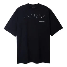 T-shirt Balenciaga dessiné à la main, coupe large « Noir » 641675TOVO51070