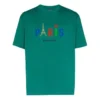 T-shirt Balenciaga Paris Love Regular pour homme, imprimé, manches courtes, vert 594579TGV433640