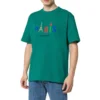 T-shirt Balenciaga Paris Love Regular pour homme, imprimé, manches courtes, vert 594579TGV433640