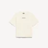 T-shirt Balenciaga pour femme, coupe moyenne, avec motif « Balenciaga Back » en crème