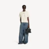 T-shirt Balenciaga pour femme, coupe moyenne, avec motif « Balenciaga Back » en crème