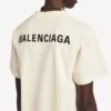T-shirt Balenciaga pour femme, coupe moyenne, avec motif « Balenciaga Back » en crème