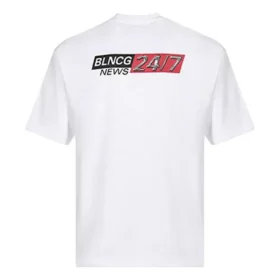 T-shirt Balenciaga pour homme à col rond et manches courtes, blanc 612966TIVD19000 T-shirt Balenciaga pour homme à col rond et manches courtes, blanc 612966TIVD19000