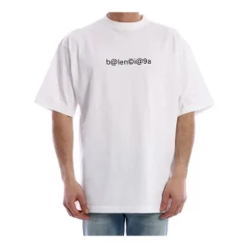 T-shirt Balenciaga pour homme à col rond, imprimé alphabétique, manches courtes, blanc 620969TIV509040 T-shirt Balenciaga pour homme à col rond, imprimé alphabétique, manches courtes, blanc 620969TIV509040