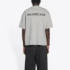 T-shirt Balenciaga pour homme, collection automne-hiver 2021, imprimé logo, style rétro, manches courtes, gris 612966TIVG51167