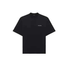 T-shirt Balenciaga pour homme à manches courtes noir avec logo sportif rétro 641614TJVL41000 T-shirt Balenciaga pour homme à manches courtes noir avec logo sportif rétro 641614TJVL41000