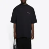 T-shirt Balenciaga pour homme à manches courtes noir avec logo sportif rétro 641614TJVL41000