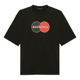 T-shirt Balenciaga pour homme, style rétro, coupe ample, manches courtes, noir 620969TIV791000