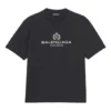 T-shirt Balenciaga Retro Knit BB Paris à manches courtes pour homme, imprimé « Paris », noir 594579TGV601000