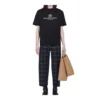 T-shirt Balenciaga Retro Knit BB Paris à manches courtes pour homme, imprimé « Paris », noir 594579TGV601000