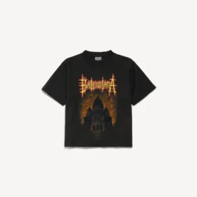 T-shirt Balenciaga Sacra Cœur coupe moyenne pour femme, couleur noire