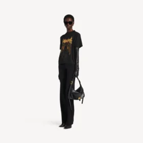 T-shirt Balenciaga Sacra Cœur coupe moyenne pour femme, couleur noire