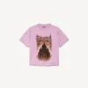 T-shirt Balenciaga Sacra Cœur coupe moyenne pour femme, couleur vieux rose