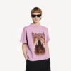 T-shirt Balenciaga Sacra Cœur coupe moyenne pour femme, couleur vieux rose