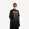 T-shirt Balenciaga Sacra Cœur Train pour femme, noir T-shirt Balenciaga Sacra Cœur Train pour femme, noir