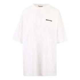 T-shirt Balenciaga SS21 pour homme, en coton, à col rond et manches courtes, blanc, 641655TJV879040