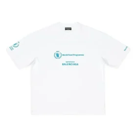 T-shirt Balenciaga x WFP, coupe moyenne « White » 612966TMVL29086