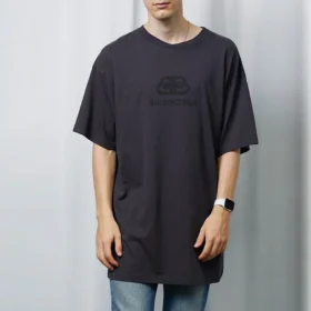 T-shirt BB oversize délavé en tricot interlock « Bleu marine Noir » 583214TFV658060