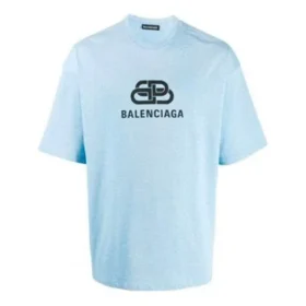 T-shirt BB Regular Fit en maille entrelacée « Light Blue » 578139TGV755840