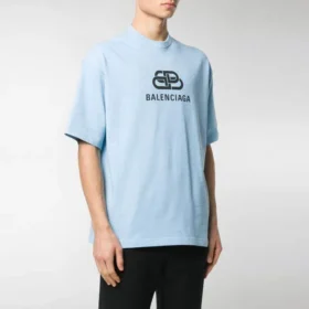 T-shirt BB Regular Fit en maille entrelacée « Light Blue » 578139TGV755840