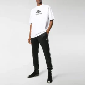 T-shirt BB Regular Fit en maille entrelacée « White » 578139TEV489044