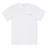 T-shirt blanc à manches courtes ample avec petit logo alphabétique 556104TYK289000