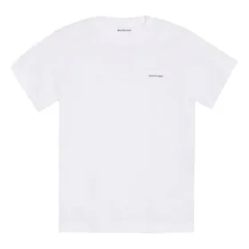 T-shirt blanc à manches courtes ample avec petit logo alphabétique 556104TYK289000